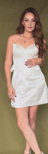 Basque Waist Peplum Bridal Reception Dress