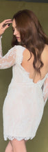 Long Sleeve Open Back Bridal Mini