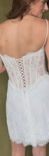 Lace basque waist scalloped bridal mini